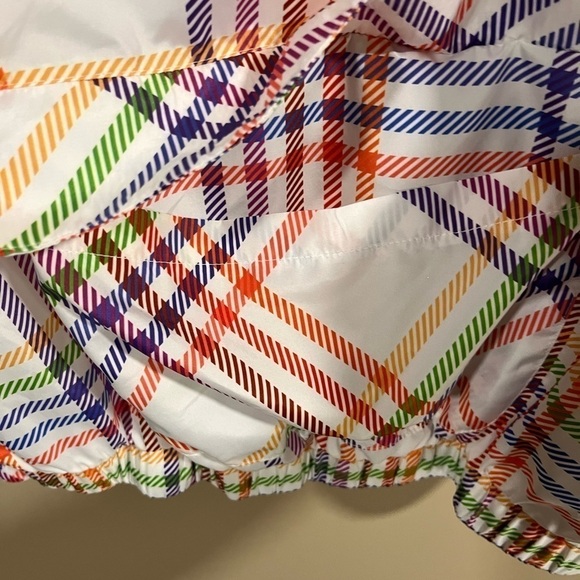 Forever 21 Tokyo Rainbow Plaid Windbreaker Track Jacket with Hood Small Skater - Picture 9 of 11